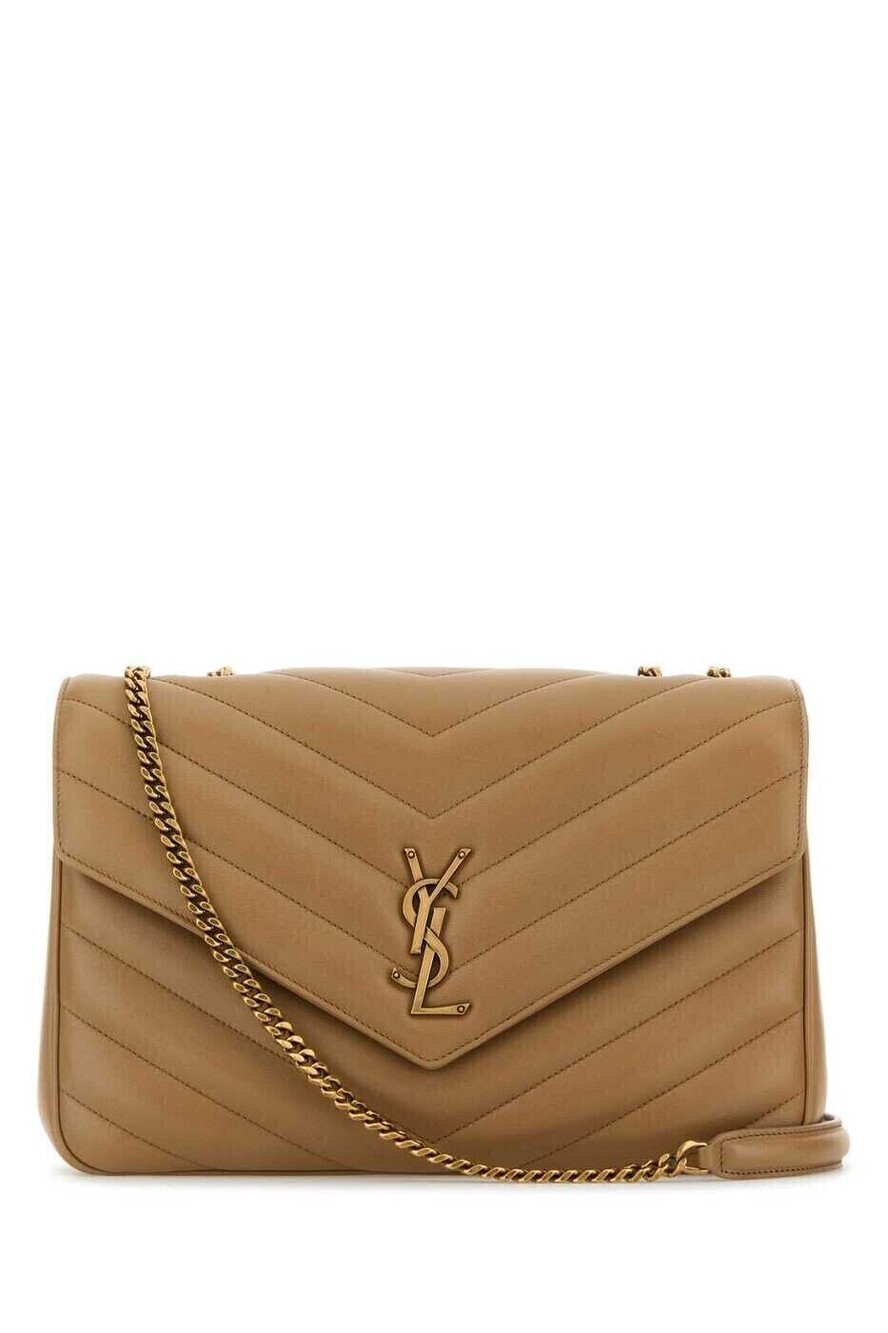 Saint Laurent Loulou Quilted Leather Shoulder Bag Brown